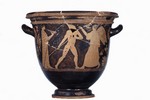 Dioniso e Oinopion tra una coppia di figure femminili